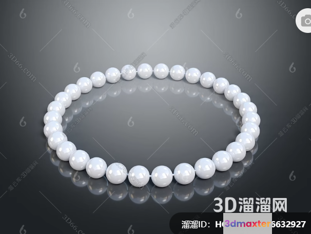 White Beaded Bracelet 3D Model - 11507 - VRAY Render