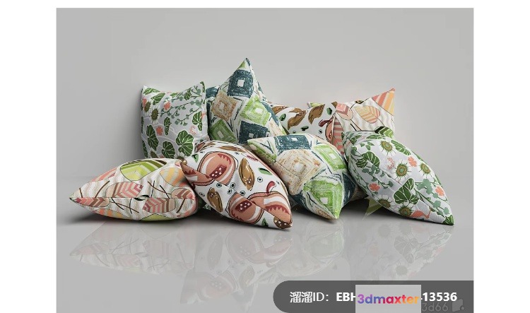 Decorative Pillows 3D Model - 493 - VRAY Render