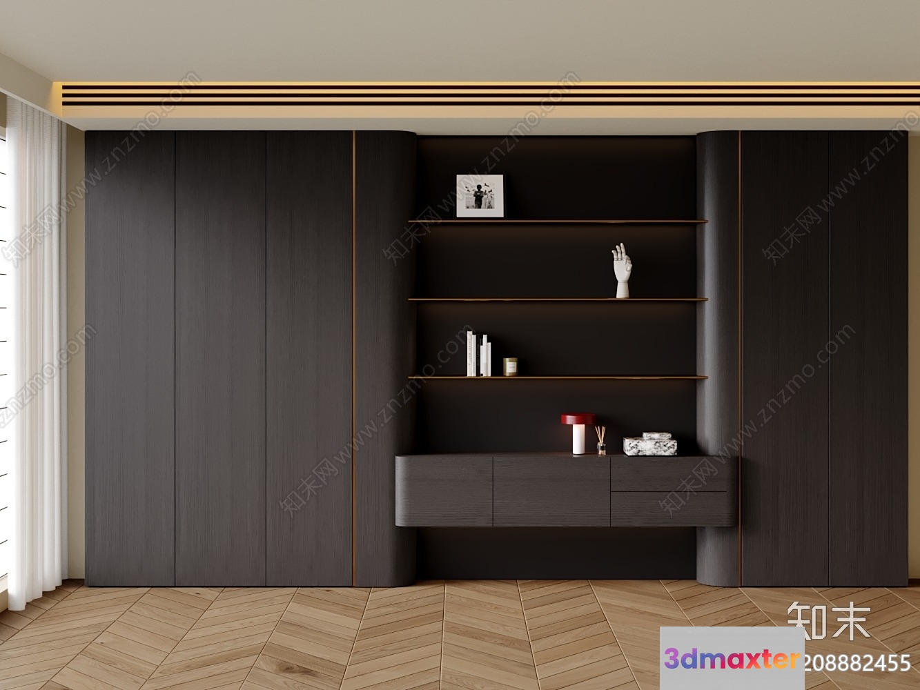 Modern Wall Unit 3D Model - 4425 - VRAY Render