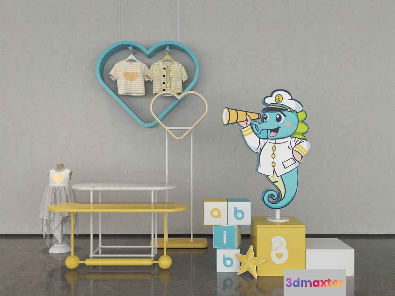 A Seahorse In A Sailor Costume 3D Model - 13921 - VRAY Render
