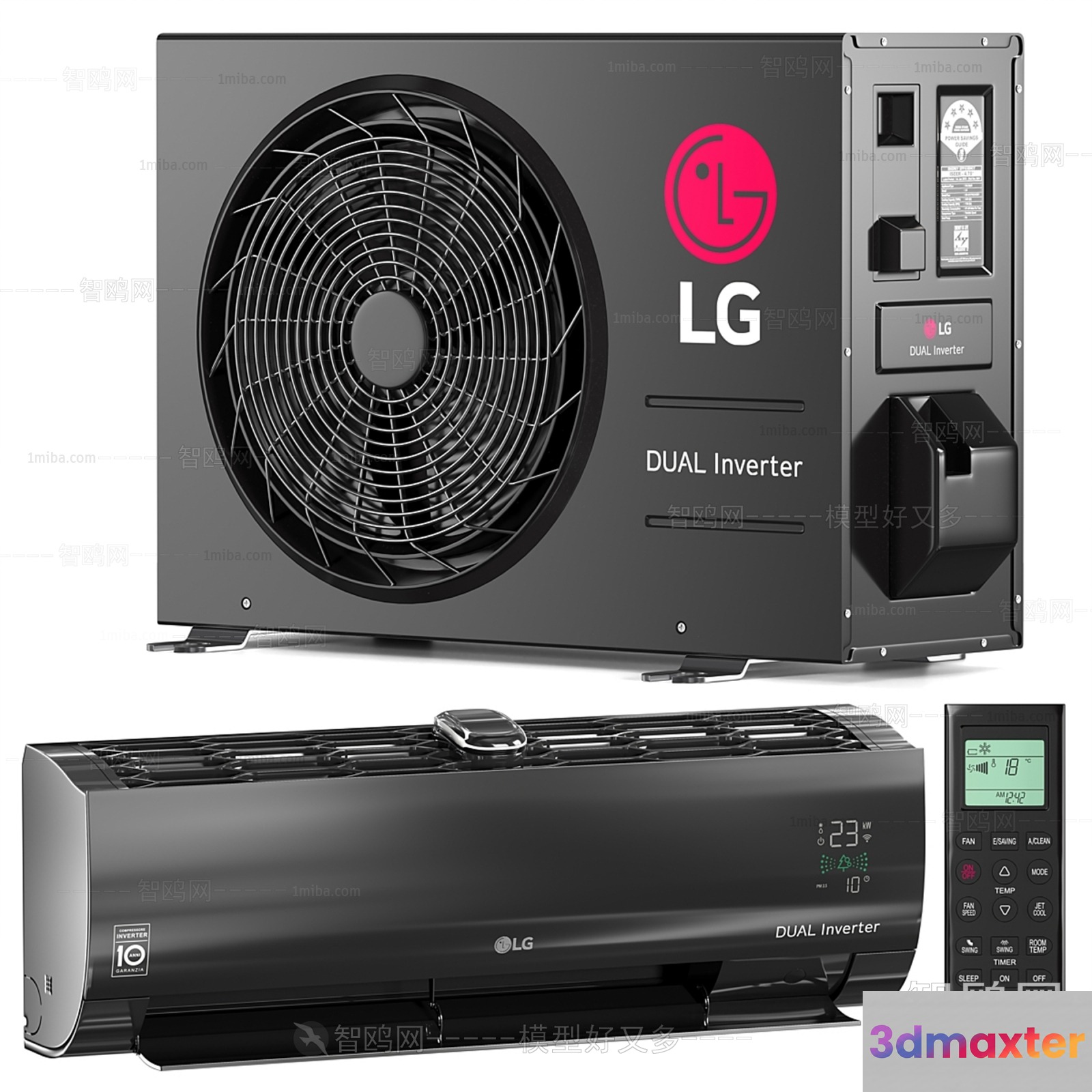 A Lg Dual Inverter Air Conditioner 3D Model - 13314 - VRAY Render