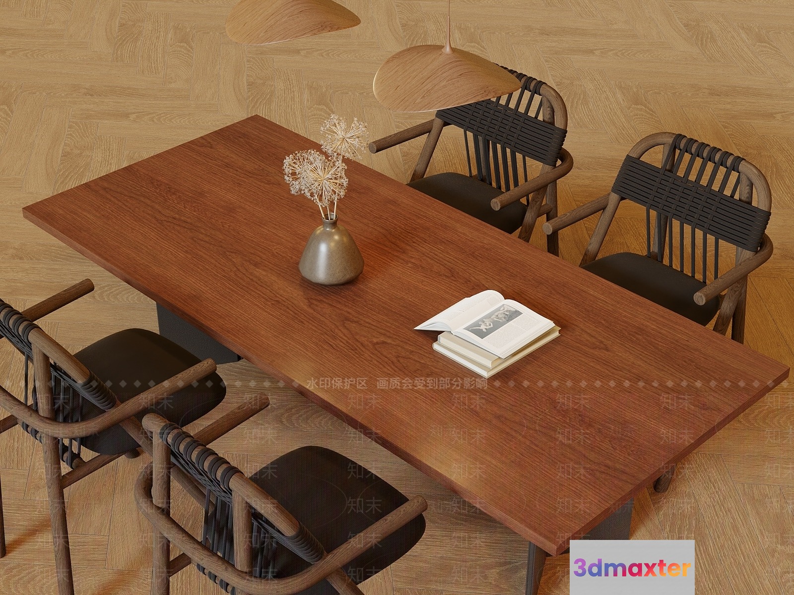 Modern Wooden Table 3D Model - 9048 - VRAY Render