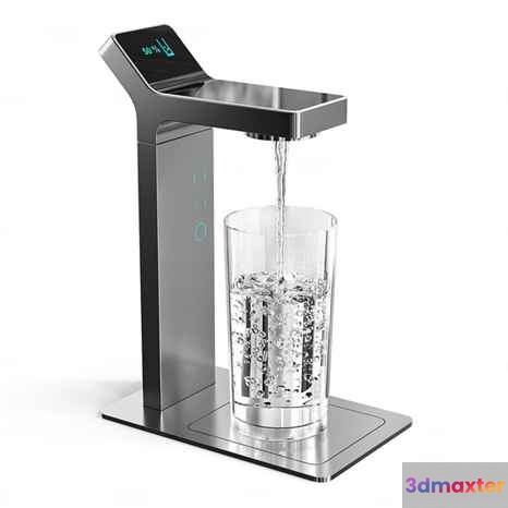 A Water Dispenser With A Glass 3D Model - 4380 - VRAY Render