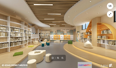 Modern Library 3D Model - 8740 - VRAY Render