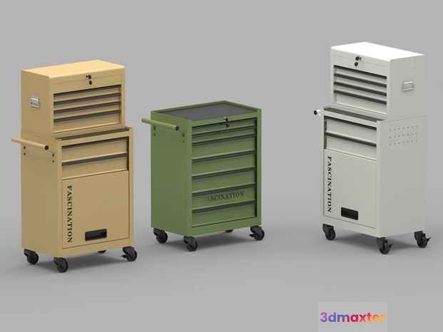 Small Rolling Tool Cabinets 3D Model - 167 - VRAY Render
