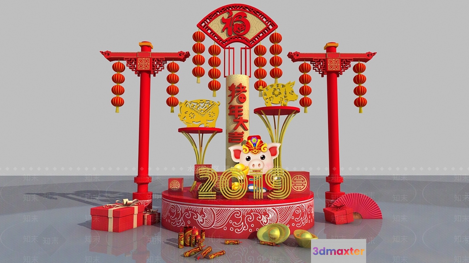 Traditional Chinese New Year Decorations 3D Model - 20874 - VRAY Render