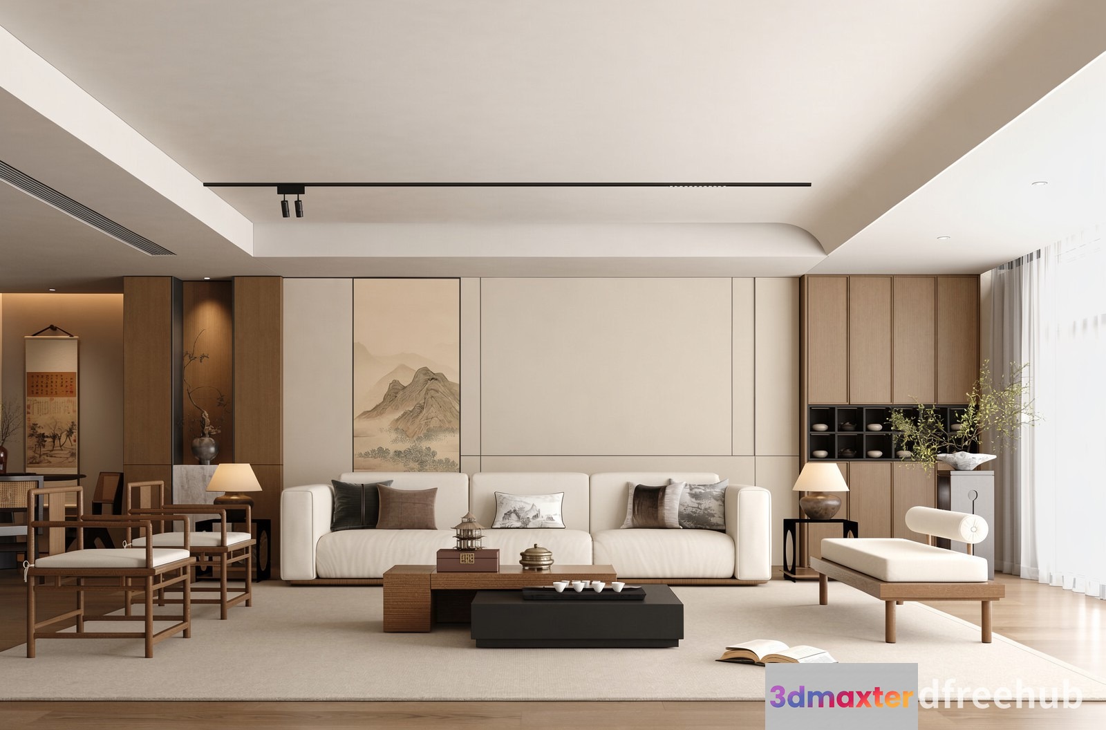 Modern Living Room 3D Model - 19415 - VRAY Render
