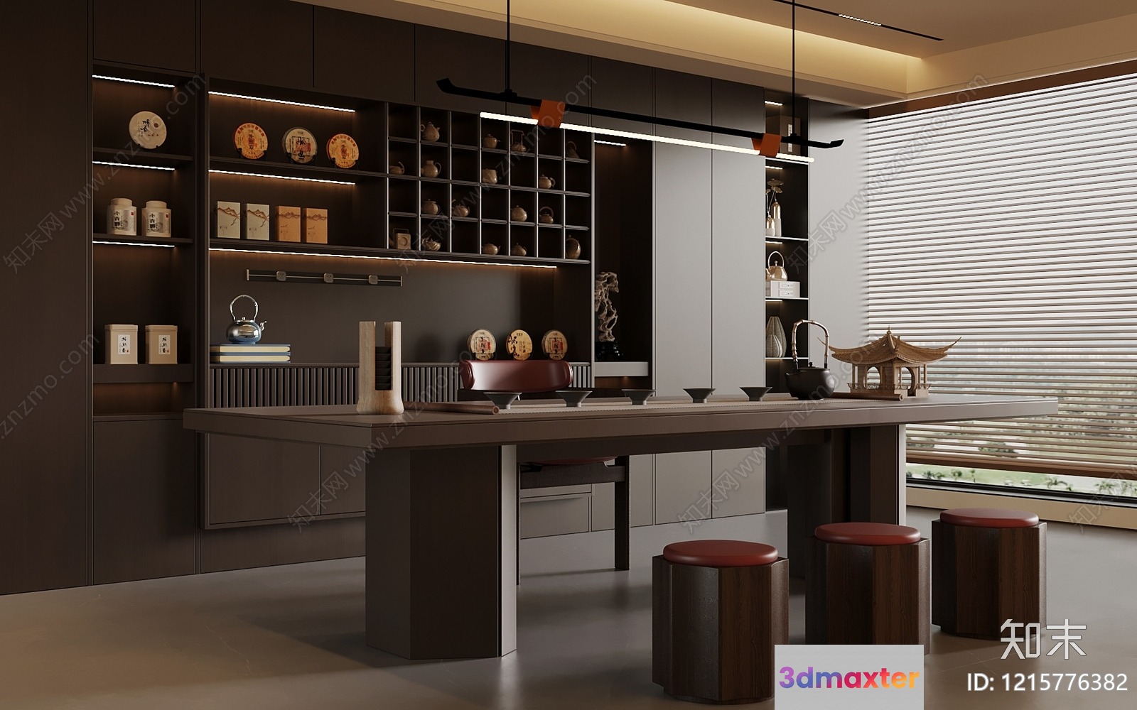Modern Asian-Inspired Kitchen 3D Model - 11048 - VRAY Render