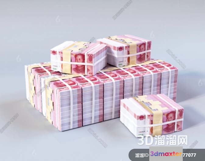 Money Stacks 3D Model - 16680 - VRAY Render