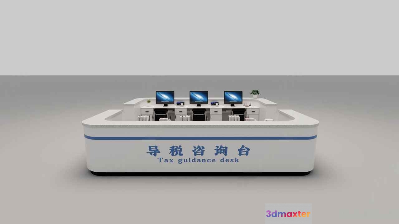 Tax Guidance Desk 3D Model - 2464 - CORONA Render