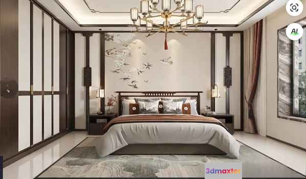 Cozy Bedroom 3D Model - 8784 - VRAY Render