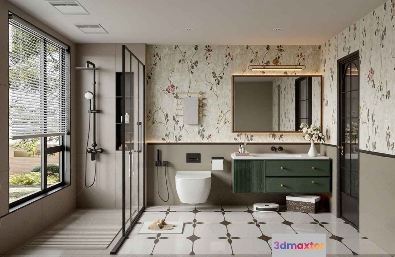 Modern Bathroom Space 3D Model - 16053 - VRAY Render