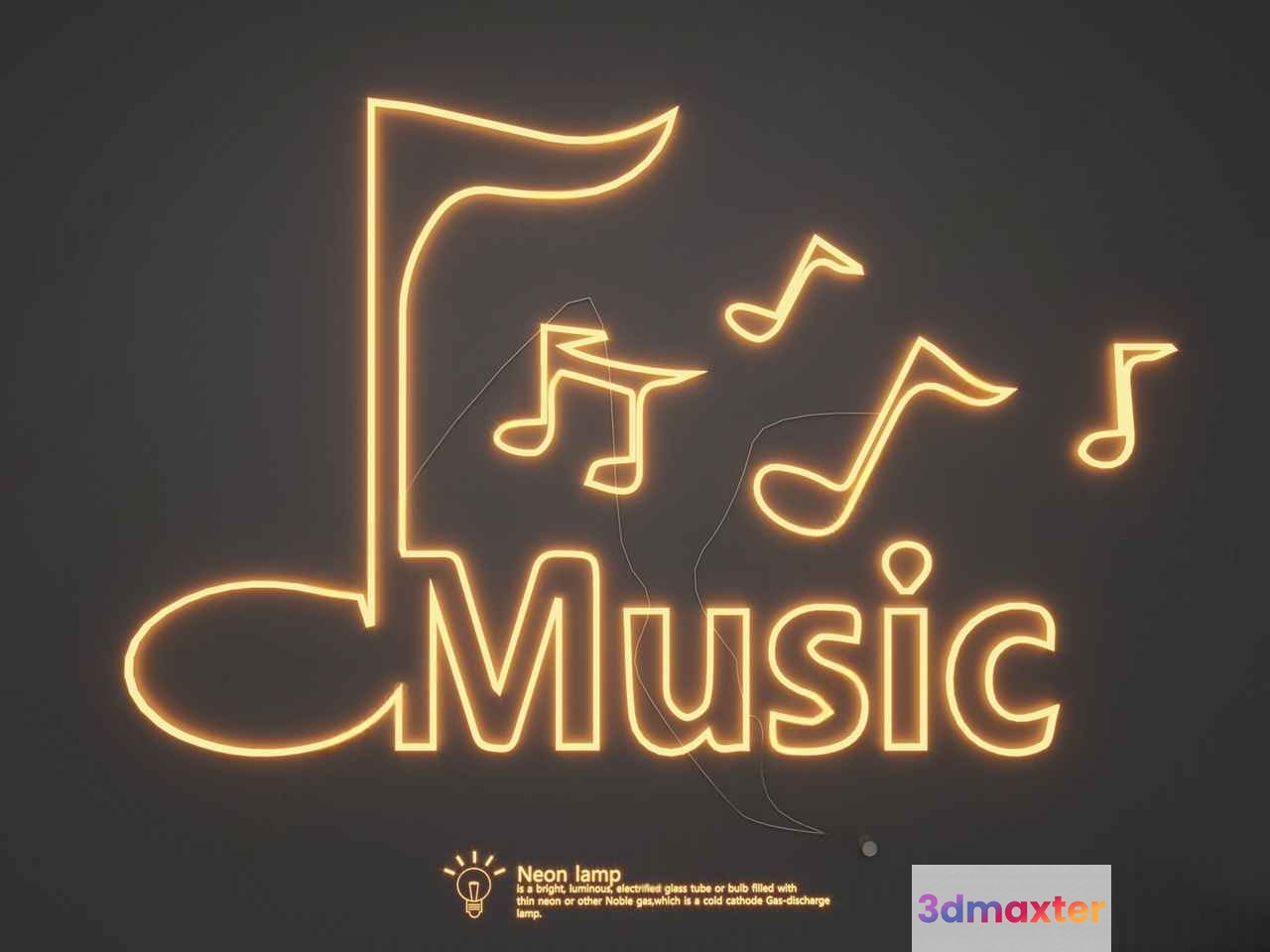 The Single Main Subject Is A Neon Lamp And One Key Characteristic Is That 3D Model - 636 - CORONA Render