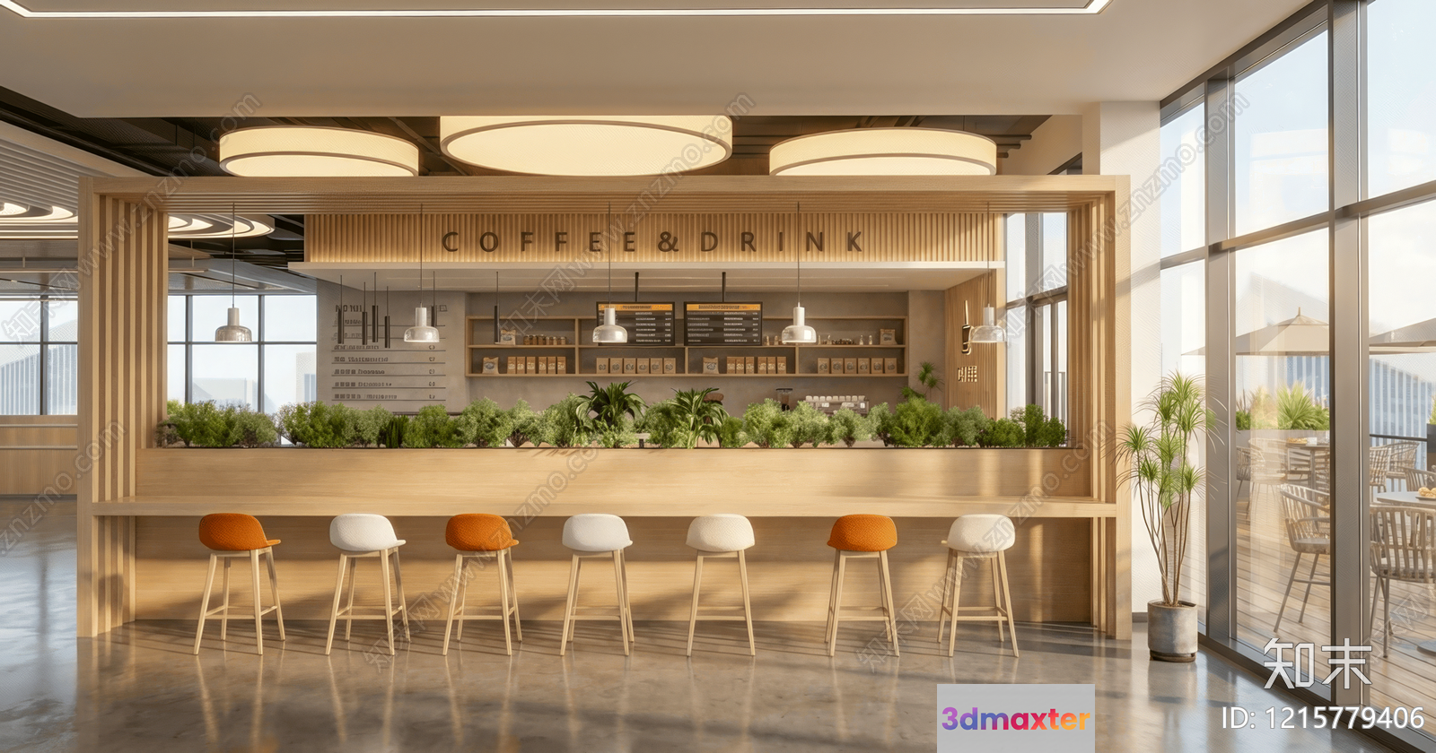 Modern Coffee Bar 3D Model - 12293 - VRAY Render