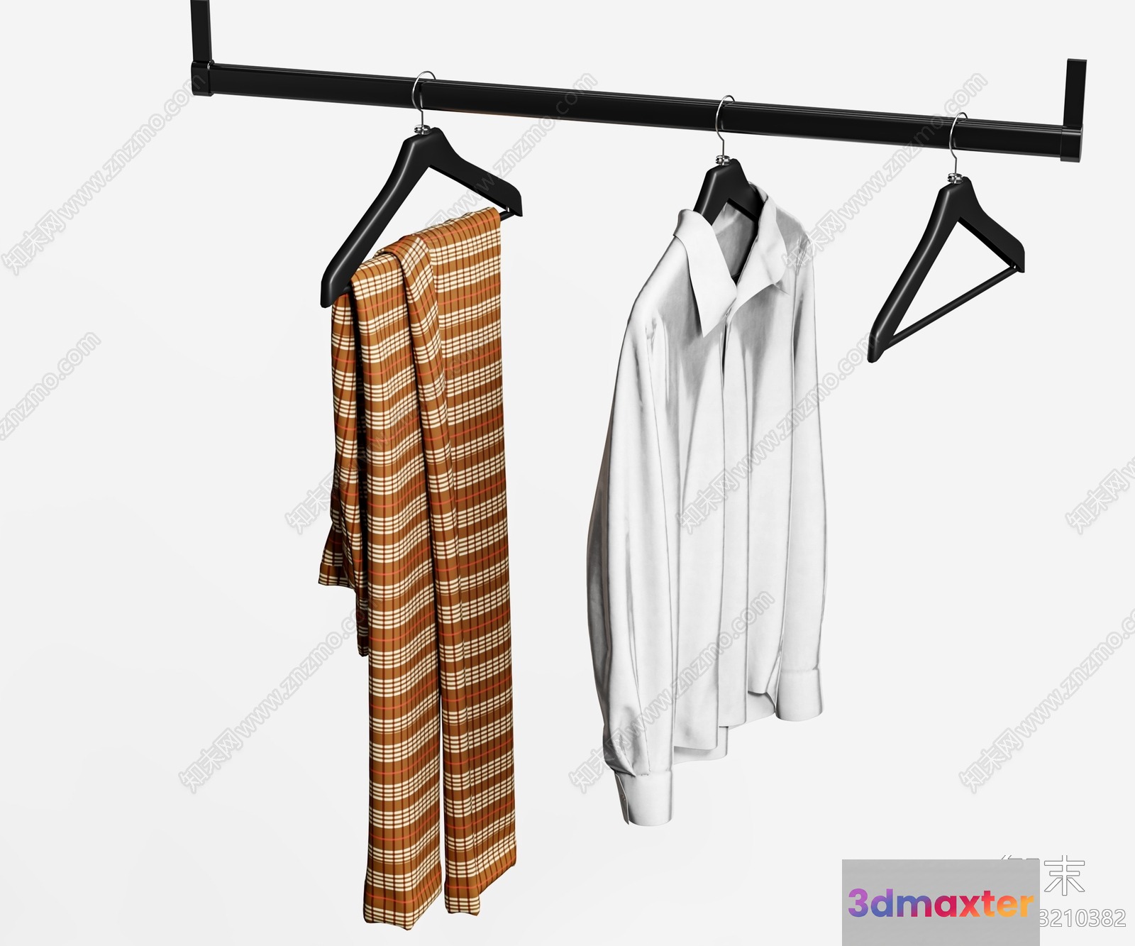 Two Shirts Hanging On A Rack 3D Model - 7508 - VRAY Render