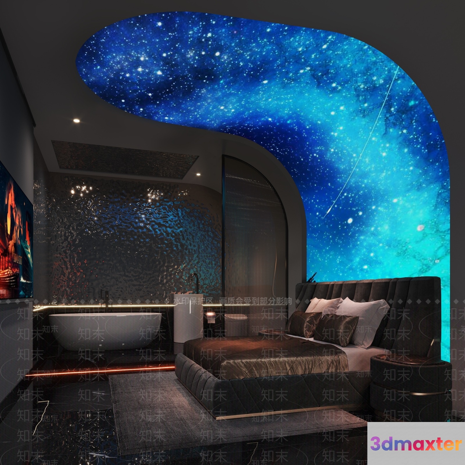 Modern Bedroom Design 3D Model - 9816 - VRAY Render