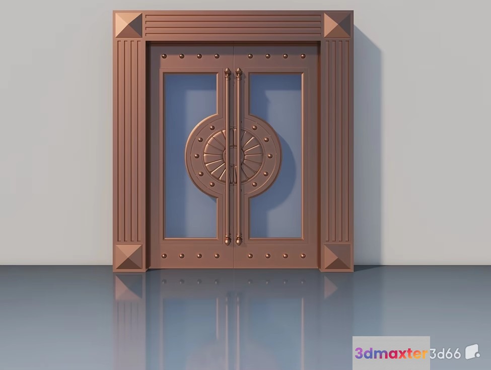 A Bronze Door 3D Model - 23021 - VRAY Render