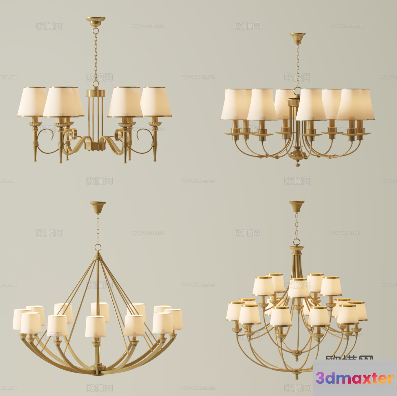 Gold Light Fixture 3D Model - 1152 - CORONA Render