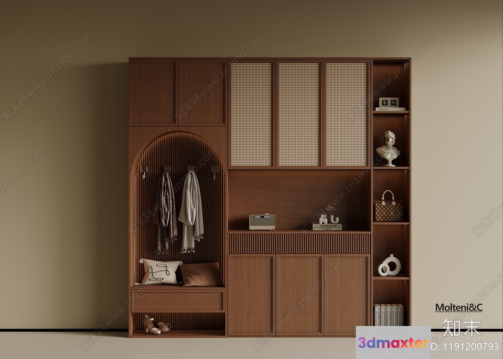Wooden Storage Unit 3D Model - 830 - VRAY Render