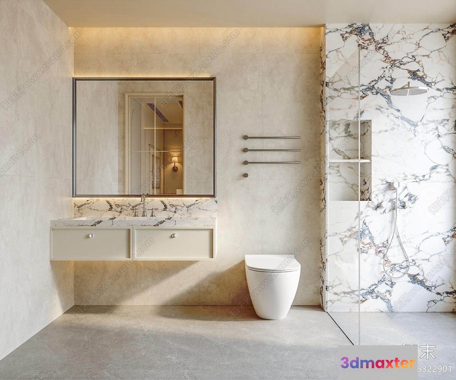Modern Bathroom Design 3D Model - 13779 - VRAY Render