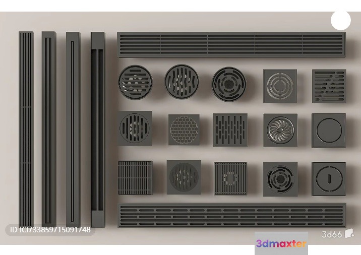 Gray Ventilation Systems 3D Model - 18092 - VRAY Render