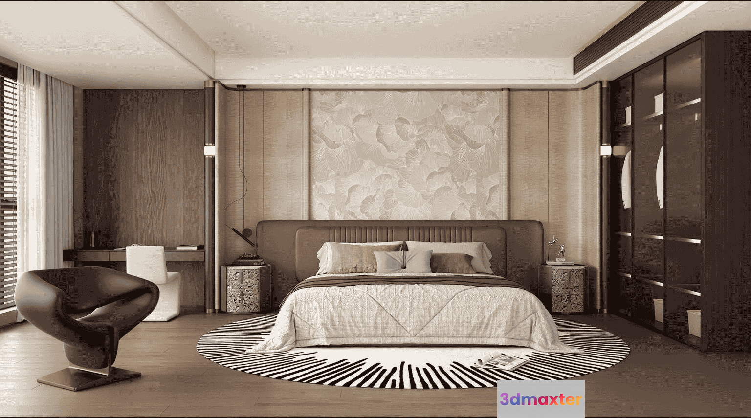 Modern Master Bedroom 3D Model - 12551 - VRAY Render