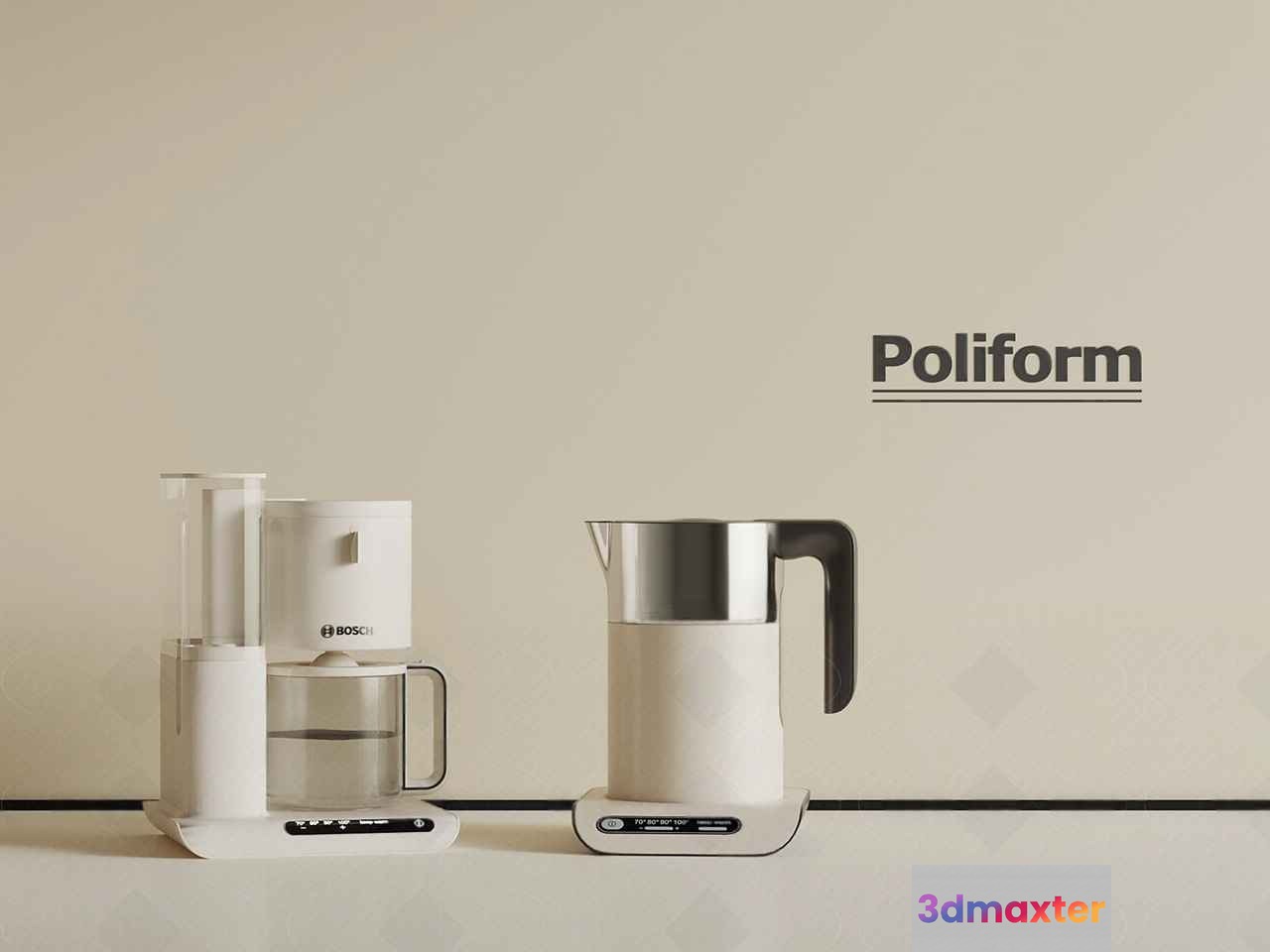 Modern Coffee Makers 3D Model - 14875 - VRAY Render