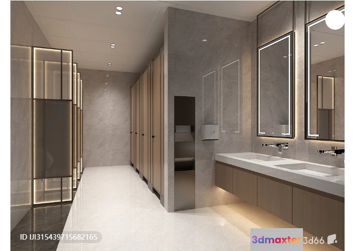 Modern Bathroom 3D Model - 9152 - VRAY Render