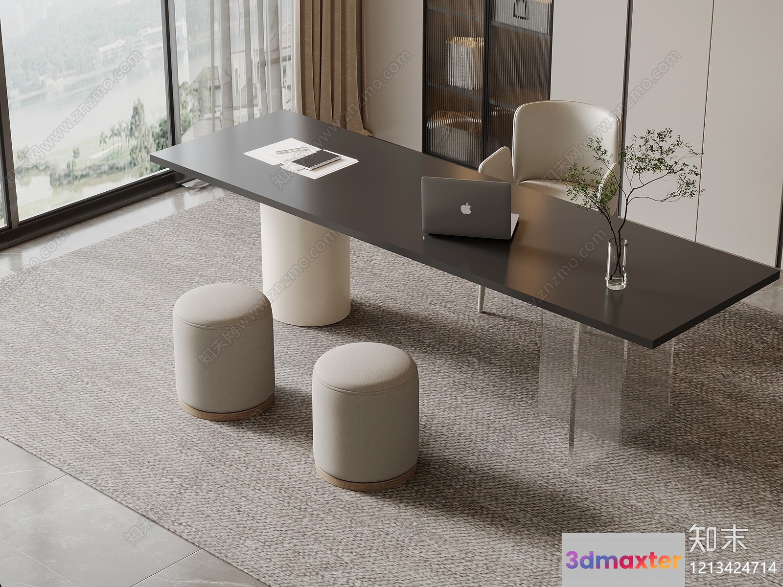 Modern Office Desk 3D Model - 13407 - VRAY Render