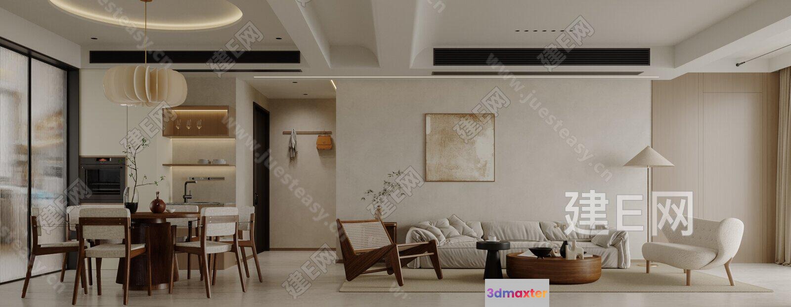 Modern Living Room 3D Model - 8842 - VRAY Render