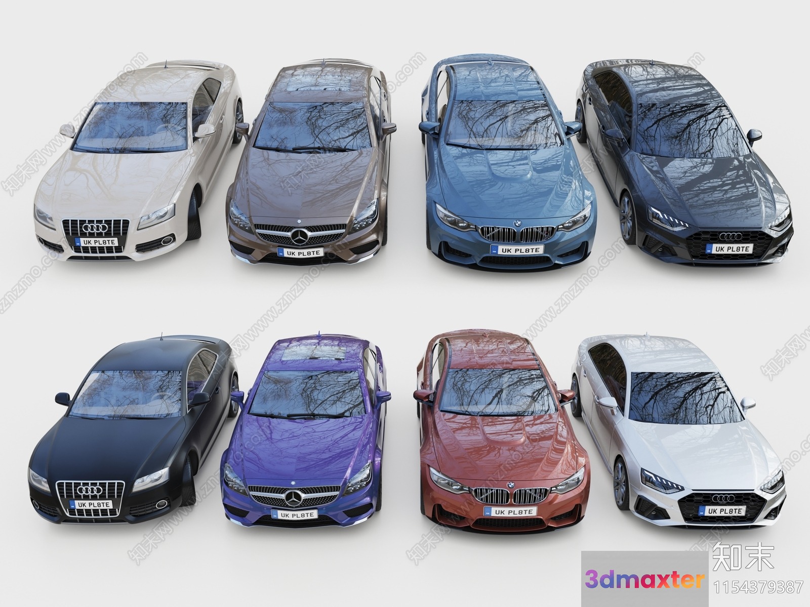 Multiple Cars 3D Model - 10566 - VRAY Render