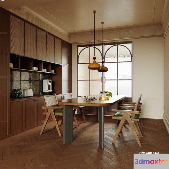 Modern Dining Room 3D Model - 4581 - VRAY Render