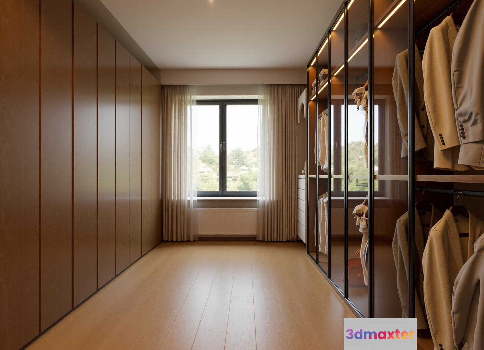 Modern Walk-In Closet 3D Model - 6204 - VRAY Render