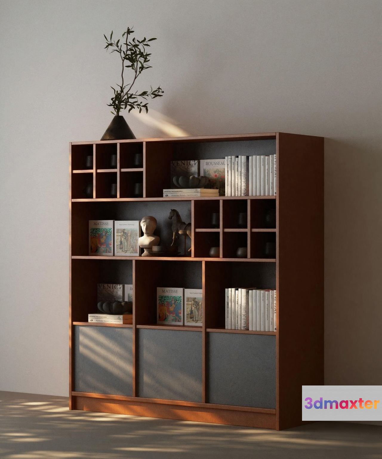 Modern Bookshelf 3D Model - 10723 - VRAY Render