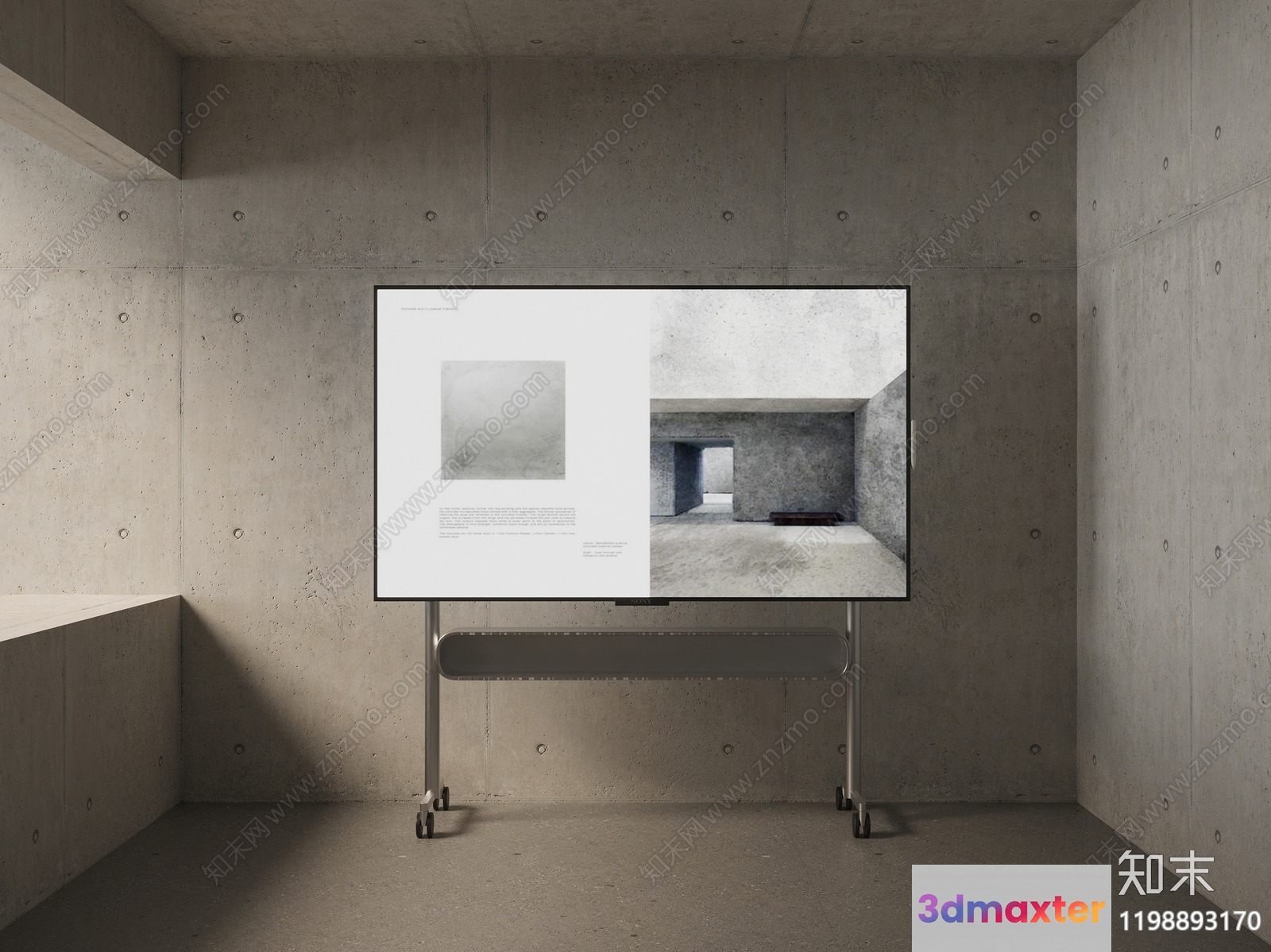 A Modern Concrete Room 3D Model - 11312 - CORONA Render