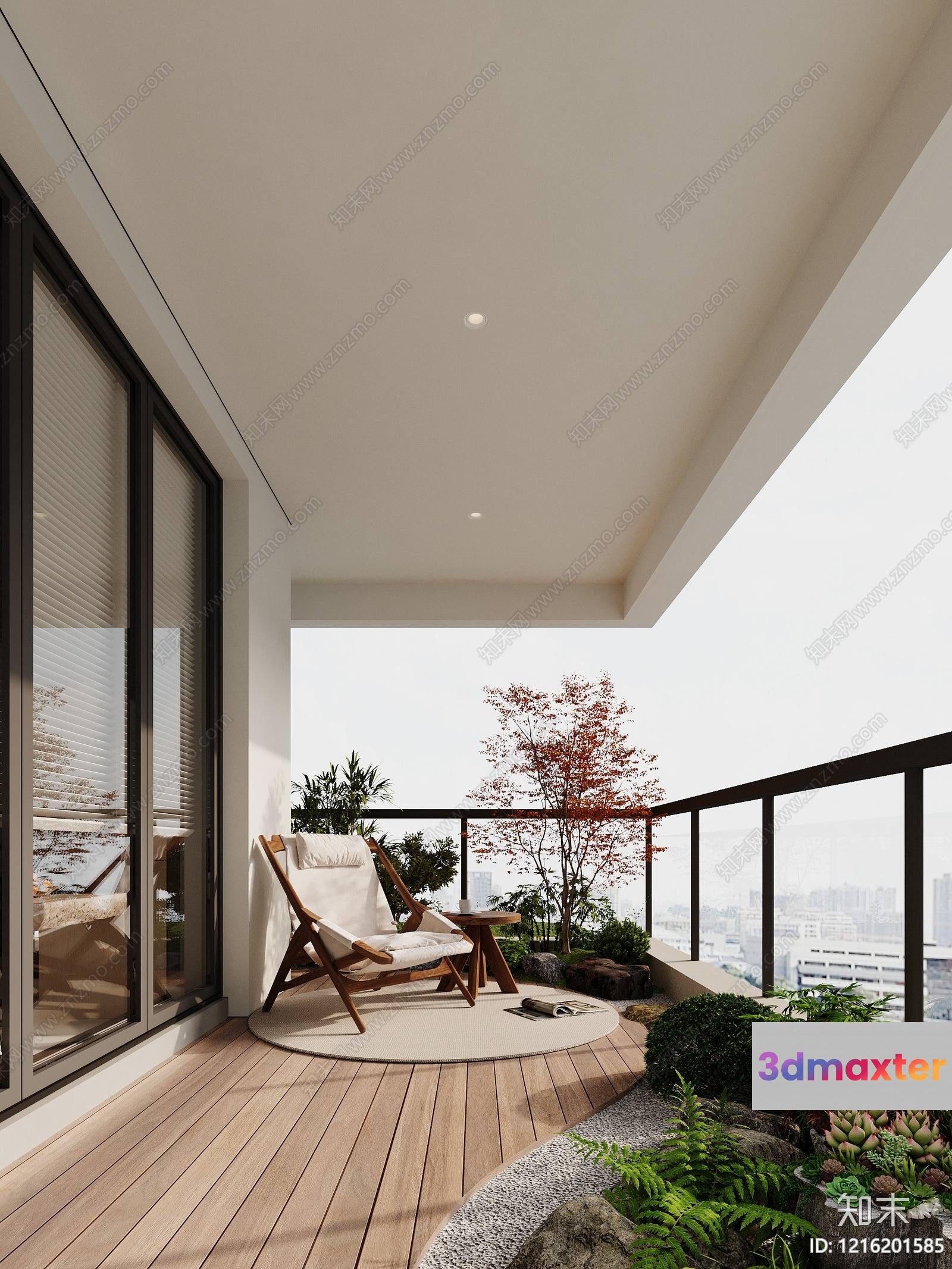 Modern Balcony 3D Model - 18317 - VRAY Render