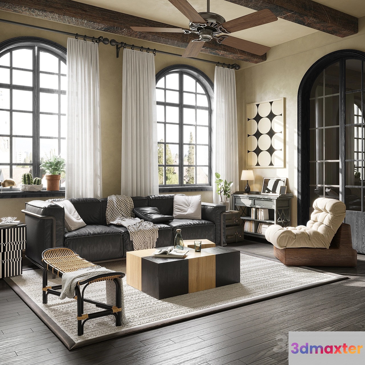 Modern Living Room 3D Model - 8265 - VRAY Render