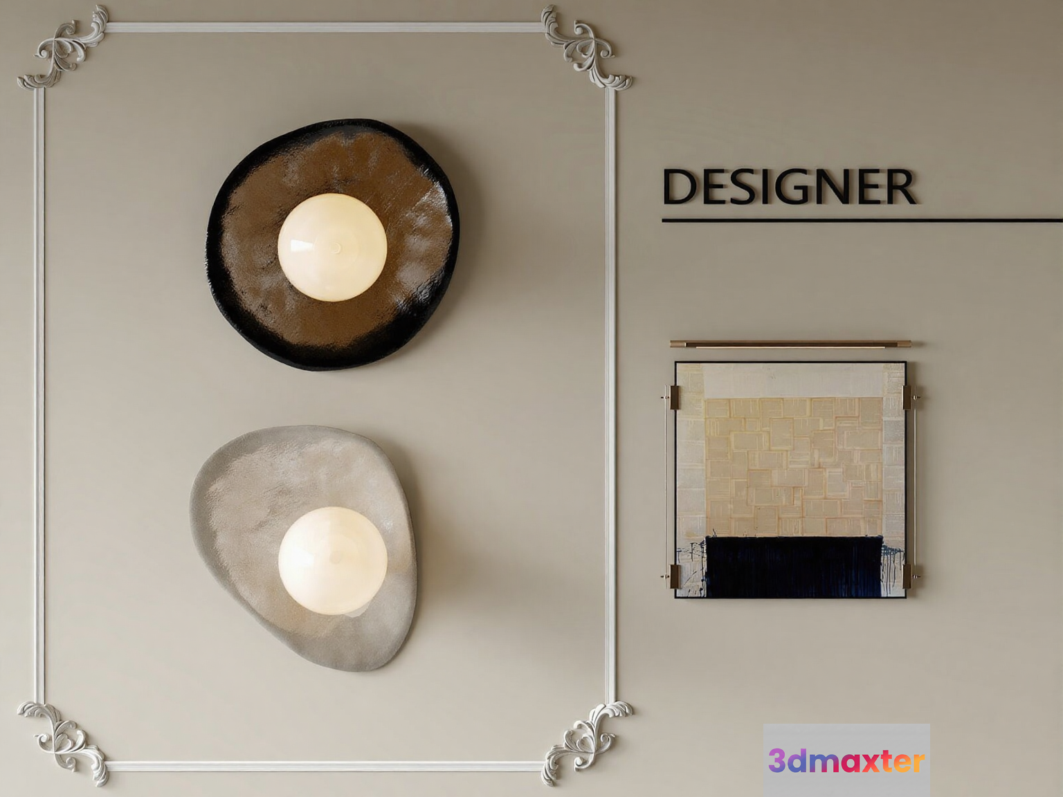 Modern Wall Art 3D Model - 1730 - CORONA Render