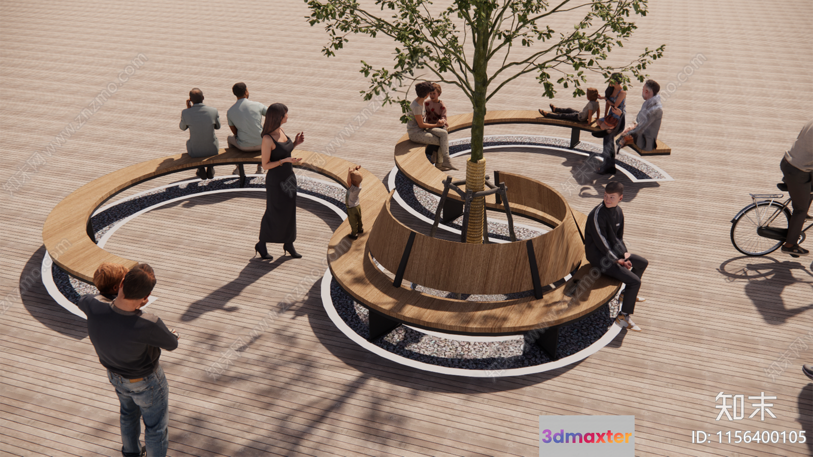 Modern Outdoor Seating Area 3D Model - 2285 - VRAY Render