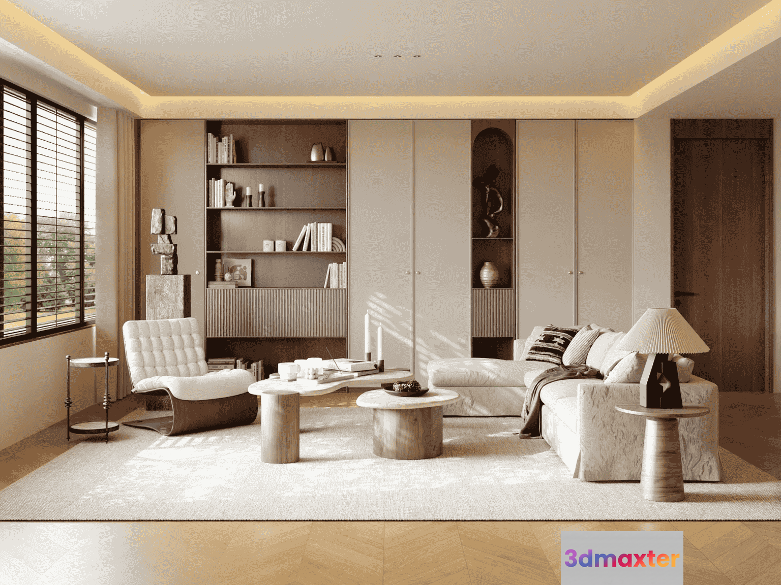 Modern Living Room 3D Model - 15159 - VRAY Render