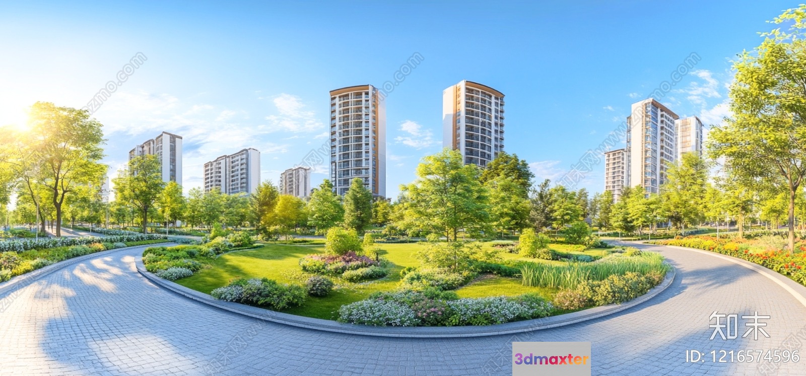 Urban City Park 3D Model - 18461 - VRAY Render