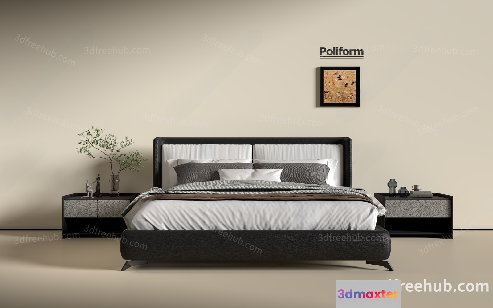 Cozy Bedroom 3D Model - 19611 - VRAY Render