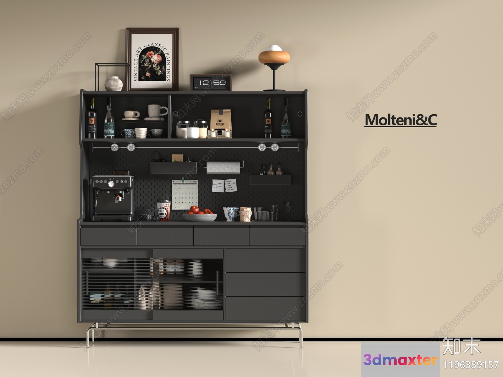 Modern Gray Cabinet 3D Model - 18270 - VRAY Render