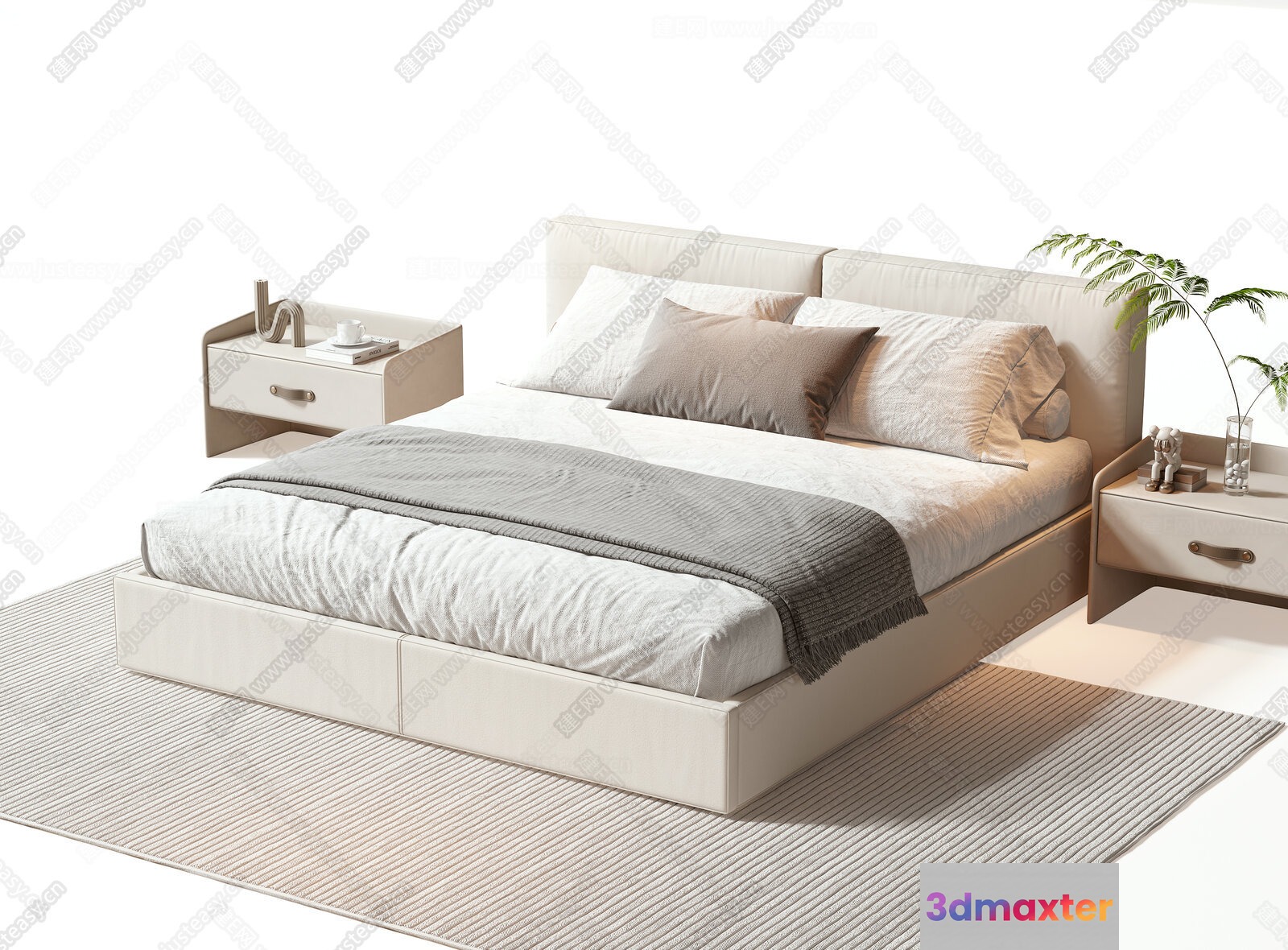 Cozy Modern Bedroom 3D Model - 12354 - VRAY Render