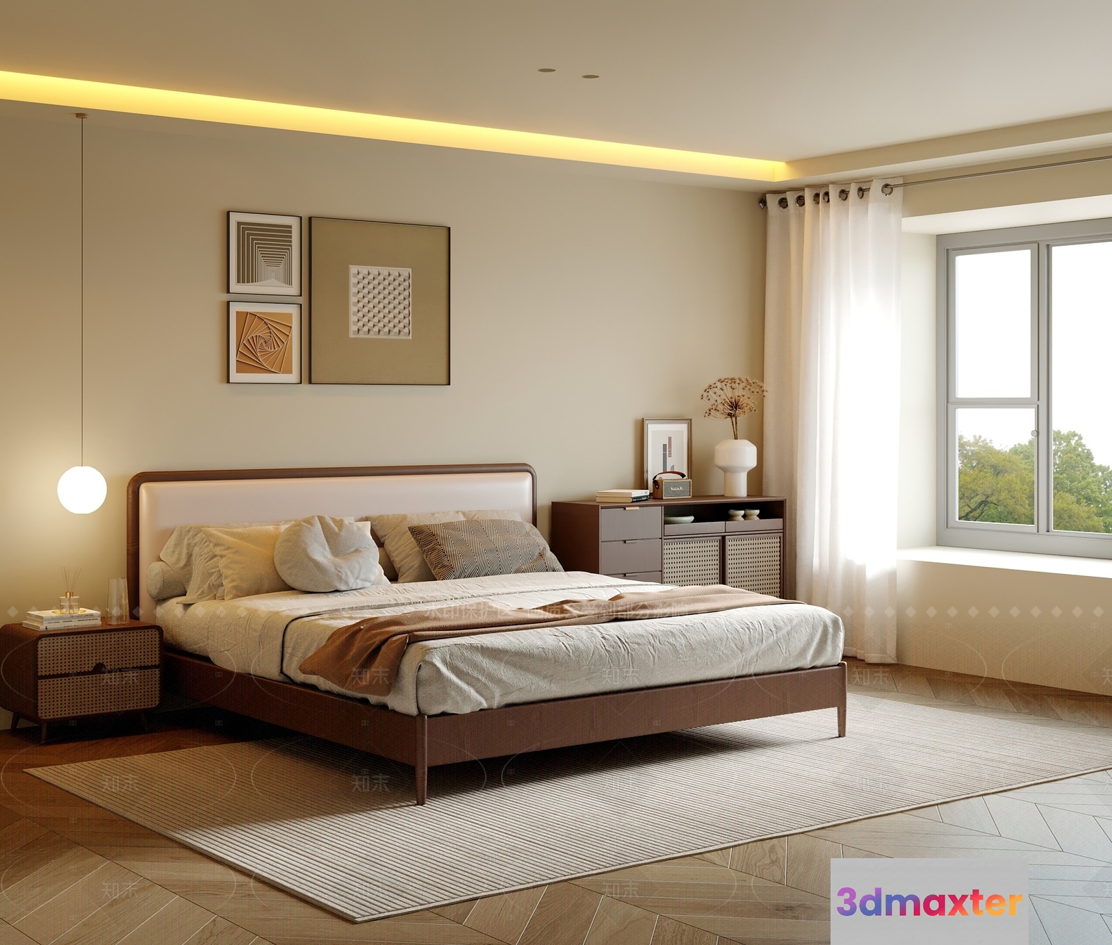 Cozy Bedroom 3D Model - 22096 - VRAY Render