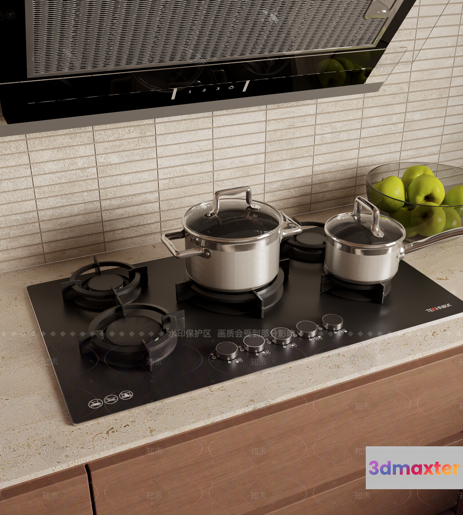 Modern Kitchen Stove 3D Model - 3873 - VRAY Render