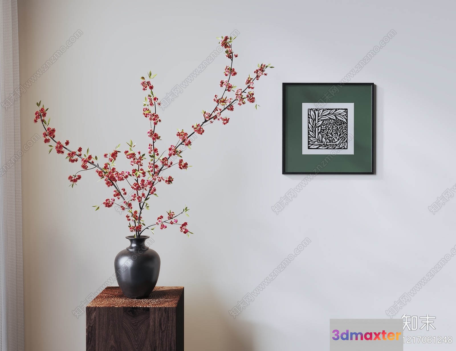 A Vase Of Flowers In A Room 3D Model - 18191 - VRAY Render