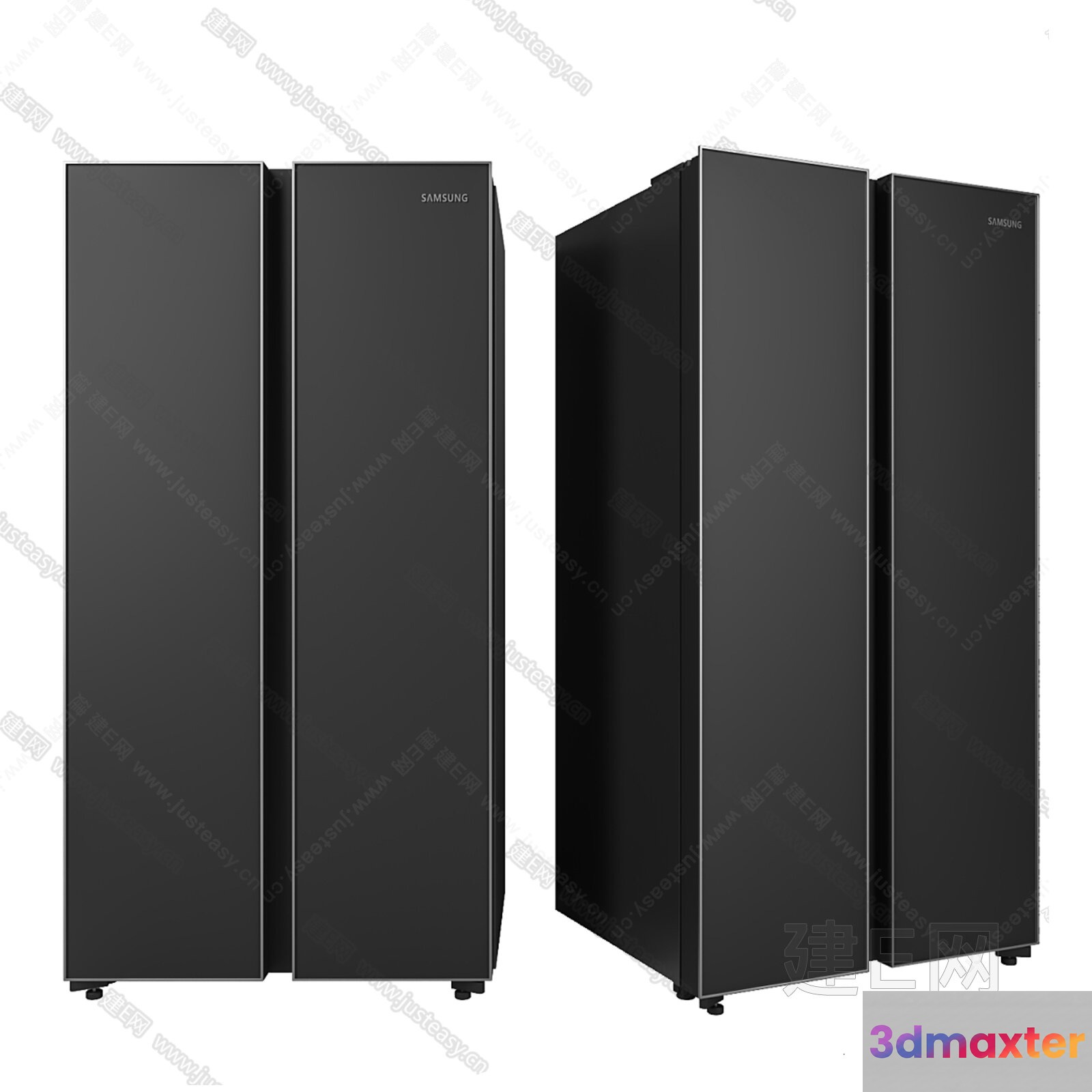 The Main Subject Is A Samsung Refrigerator Characterized By Its Sleek Design 3D Model - 12194 - VRAY Render