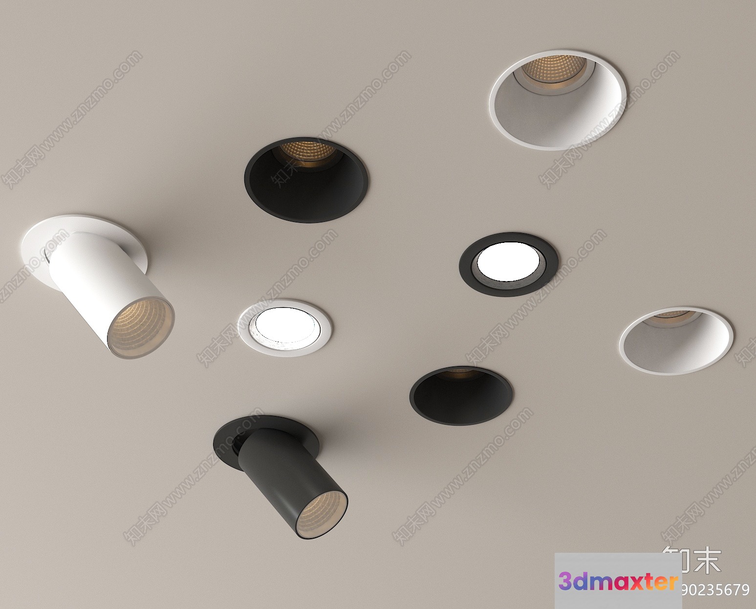 A Collection Of Ceiling Lights 3D Model - 4262 - VRAY Render