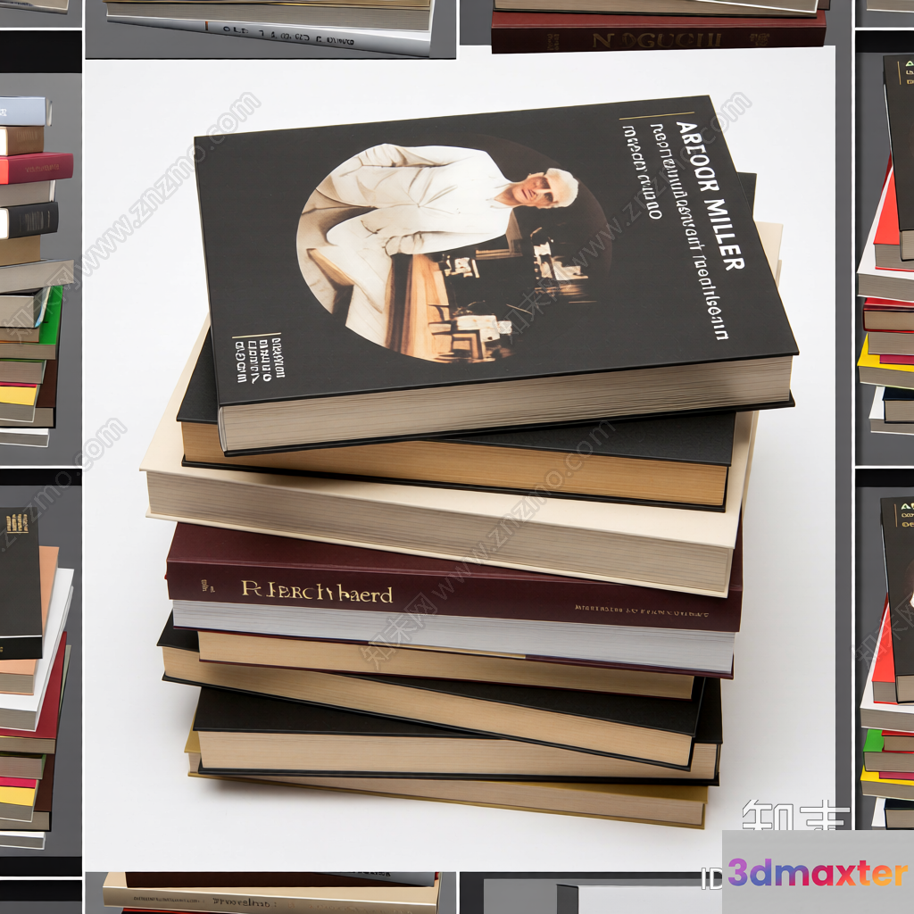A Stack Of Books 3D Model - 9257 - VRAY Render